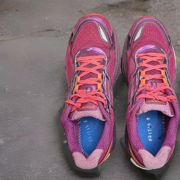 Brooks Ghost 8 Athletic Running Shoes Womens Size 11.5  Berry Orange - Picture 5 of 8